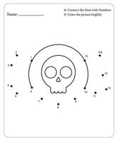 Halloween point à point pages pour enfants, Halloween coloration pages, Halloween vecteur