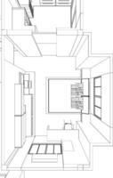 3d illustration de plan intérieur vecteur