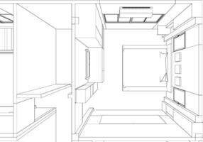 3d illustration de plan intérieur vecteur