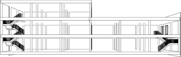 3d illustration de bâtiment structure vecteur