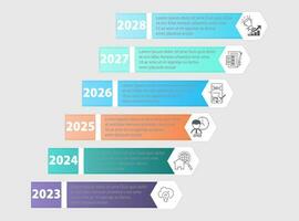 moderne chronologie infographie modèle avec 6 les options pour affaires graphique vecteur