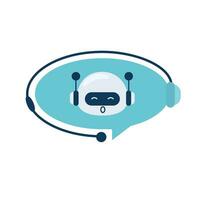 numérique bavarder robot, robot assistant pour client soutien. concept de virtuel conversation assistant pour avoir aider. robot tête dans une discours bulle. vecteur illustration isolé sur blanc Contexte.