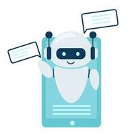 numérique bavarder robot, robot assistant pour client soutien. concept de virtuel conversation assistant pour avoir aider. vecteur illustration isolé sur blanc Contexte.