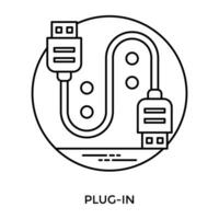 Masculin les ports de USB câble divulguer icône pour prise de courant dans vecteur