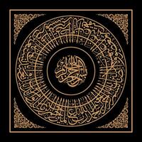 circulaire calligraphie de le Coran sourate Al fatihah lequel veux dire dans le Nom de Allah, le plus gracieux, le plus miséricordieux vecteur