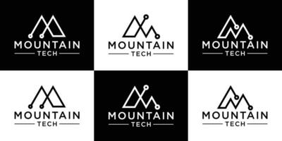 logo conception Créatif ligne Montagne et La technologie style Créatif icône vecteur illustration