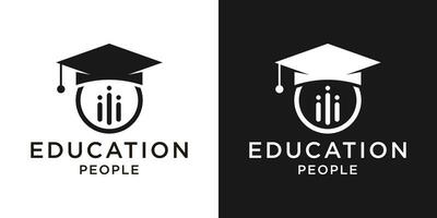 conception logo éducation l'obtention du diplôme étudiant école esprit gens icône vecteur illustration