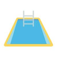 une sauter échelle avec bassin plein de l'eau représentant le idées de nager bassin vecteur