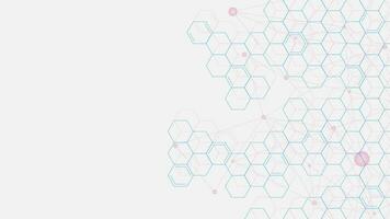 abstrait hexagones modèle avec de liaison points et lignes. global réseau connexion, social la mise en réseau, science et La technologie Contexte. vecteur illustration.