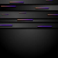 noir technologie abstrait Contexte avec violet Orange néon laser lignes vecteur