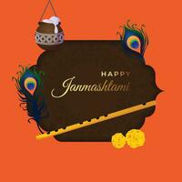 shree krishna janmashtami carte illustration vecteur