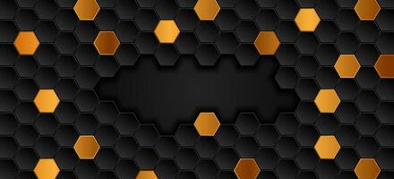 noir bronze géométrique hexagones abstrait La technologie Contexte vecteur