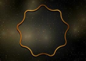 abstrait noir technologie Contexte avec d'or ondulé cercle vecteur