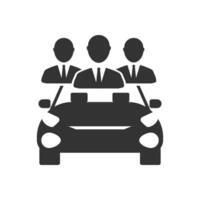 vecteur illustration de Personnel voiture icône dans foncé Couleur et blanc Contexte