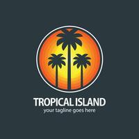 tropical île logo vecteur