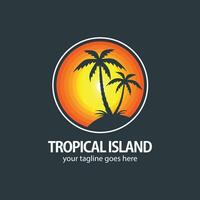 tropical île logo vecteur