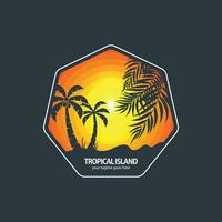 tropical île logo vecteur