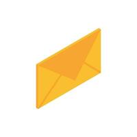 vecteur courrier enveloppe icône dans isométrique style plié enveloppe maquette courrier et email message