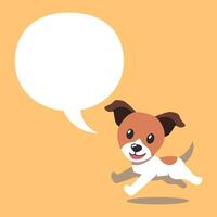 dessin animé mignonne jack Russell terrier chien avec discours bulle vecteur