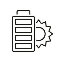 solaire batterie ligne icône. écologisme symbole. renouvelable vert alternative énergie. écologique La technologie signe. Soleil lumière durable Puissance linéaire pictogramme. modifiable accident vasculaire cérébral. isolé vecteur illustration.