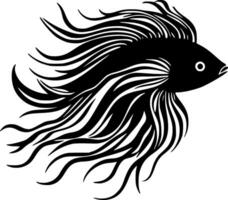 poisson, noir et blanc vecteur illustration