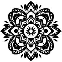 mandala - noir et blanc isolé icône - vecteur illustration