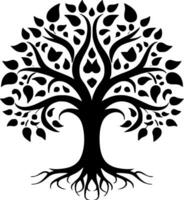 arbre de la vie - minimaliste et plat logo - vecteur illustration