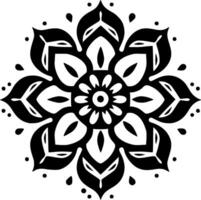 mandala - noir et blanc isolé icône - vecteur illustration