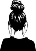 désordonné chignon - minimaliste et plat logo - vecteur illustration