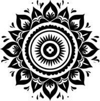 mandala - noir et blanc isolé icône - vecteur illustration