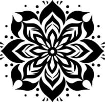 mandala - noir et blanc isolé icône - vecteur illustration