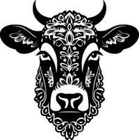 vache, noir et blanc vecteur illustration