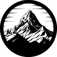 Montagne gamme, noir et blanc vecteur illustration