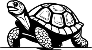 tortue - noir et blanc isolé icône - vecteur illustration