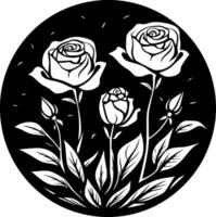 des roses - minimaliste et plat logo - vecteur illustration