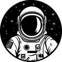 astronaute - noir et blanc isolé icône - vecteur illustration