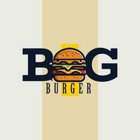 vecteur minimal gros Burger plat logo conception modèle