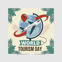 bannière ou affiche pour célébrer monde tourisme journée vecteur