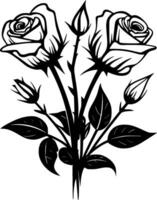 des roses - minimaliste et plat logo - vecteur illustration