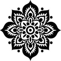 mandala - noir et blanc isolé icône - vecteur illustration