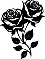 des roses, noir et blanc vecteur illustration