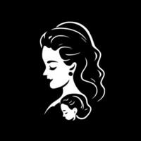 maman - noir et blanc isolé icône - vecteur illustration