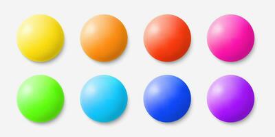 collection de coloré cercle boutons. 3d vide brillant rond badges dans différent couleurs. vecteur illustration.