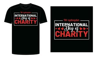 international journée de charité typographie T-shirt, bannière, étiquette vecteur illustration, international charité journée T-shirt conception, rétro ancien tee chemise
