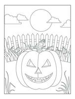 Halloween contour illustration , main tiré contour illustration pour coloration livre vecteur