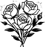 des roses - minimaliste et plat logo - vecteur illustration