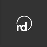 rd initiale logo avec arrondi cercle vecteur
