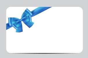 modèle de carte-cadeau vierge avec arc bleu et ruban. illustration vectorielle pour votre entreprise vecteur