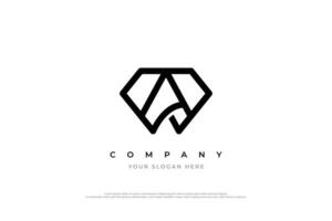 luxe diamant lettre une logo conception vecteur