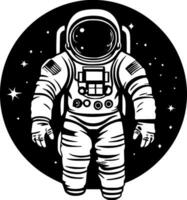 astronaute, noir et blanc vecteur illustration